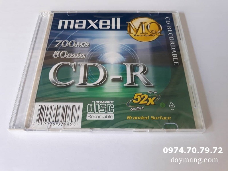 đĩa cd trắng maxell hộp 10 chiếc