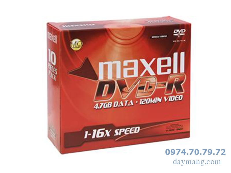 đĩa dvd trắng maxell hộp 10 chiếc