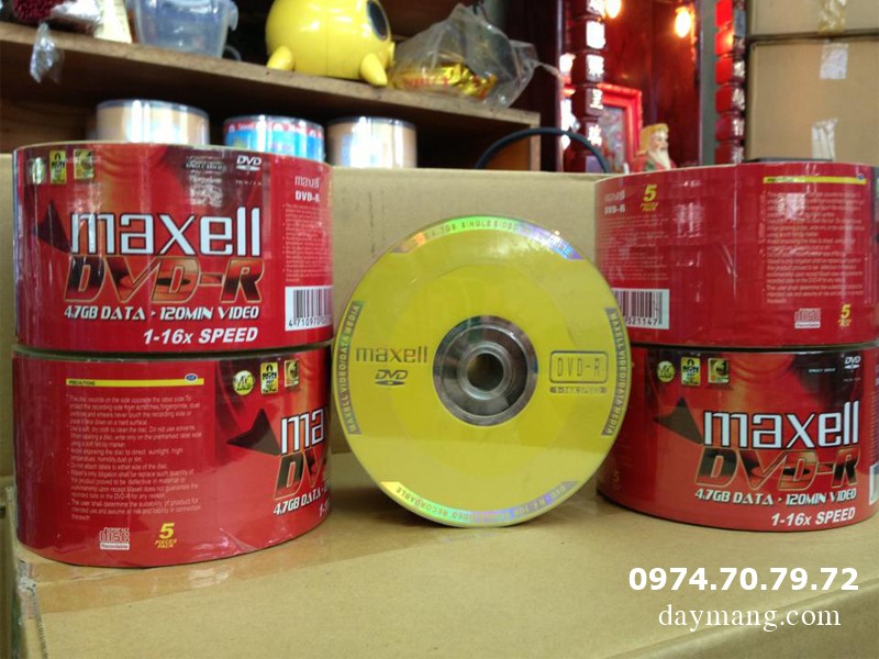 đĩa dvd trắng maxell cọc 50 chiếc