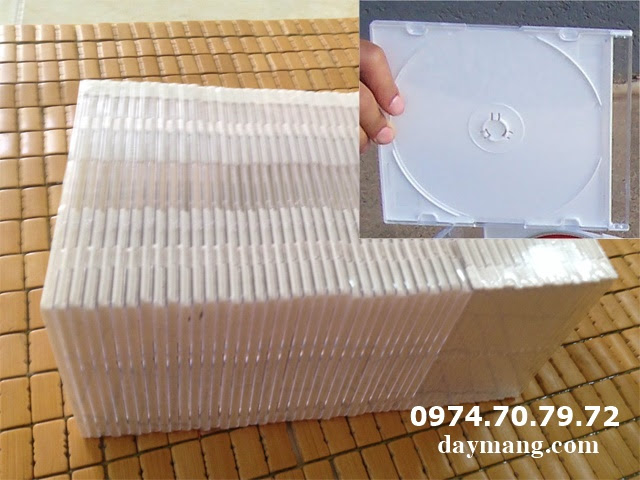 vỏ mika đựng đĩa dvd màu trắng