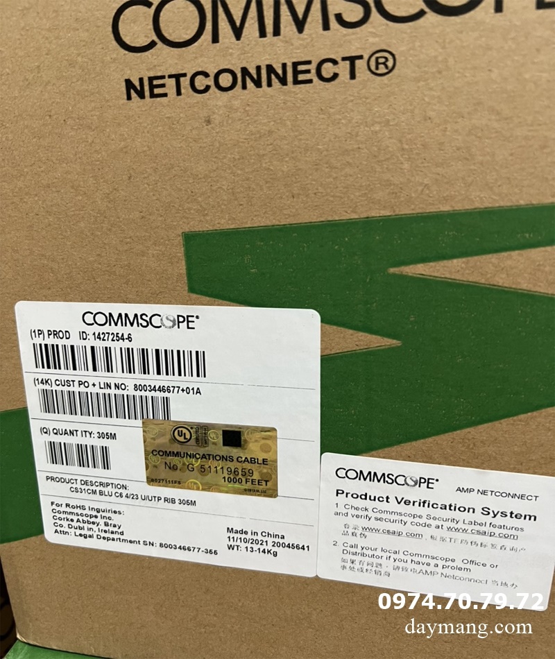 tem điện tử cáp mạng cat6 amp