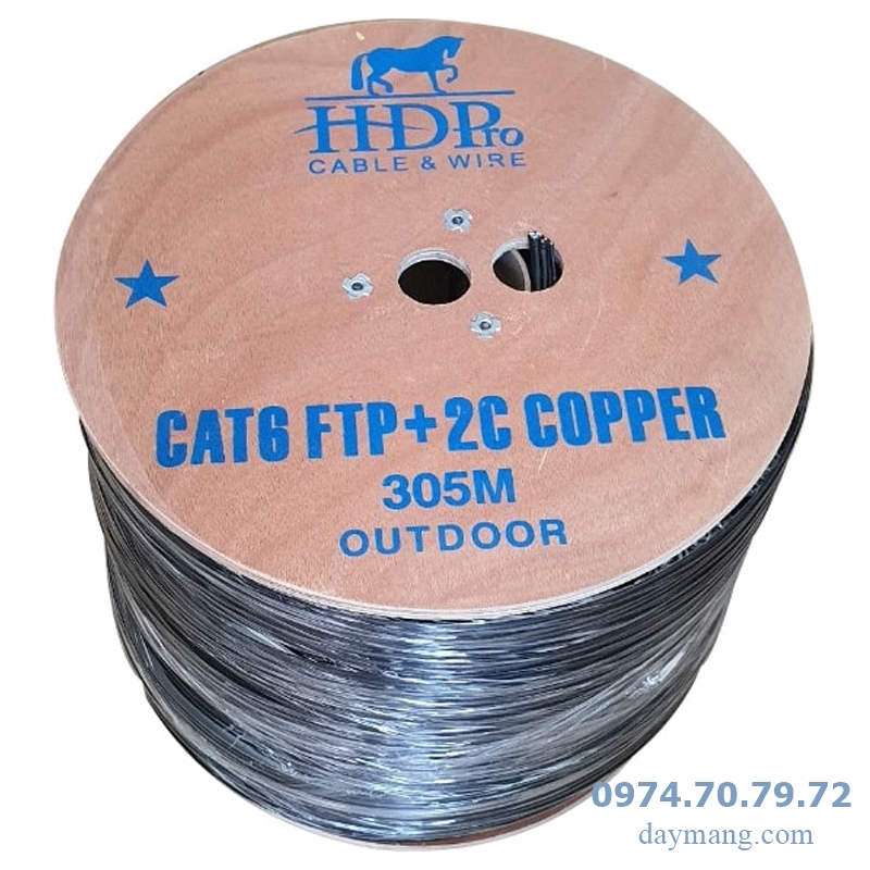 cáp mạng hdpro cat6 ftp uotdoor liền nguồn 1