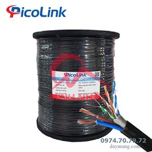 Cáp mạng Picolink Cat6 UTP 8 lõi cường lực liền nguồn