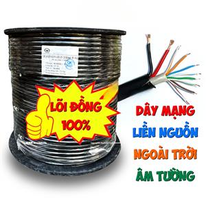 Cáp mạng Vcom Cat5e UTP 8 lõi vỏ PE liền nguồn